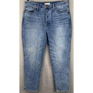 Madewell Rigid Stovepipe Crop Jeans Women's Size 32 Button Fly Portsmouth Wash